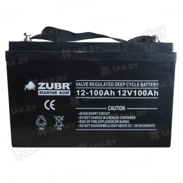 Аккумулятор лодочный тяговый Zubr Marine AGM 100 Ah