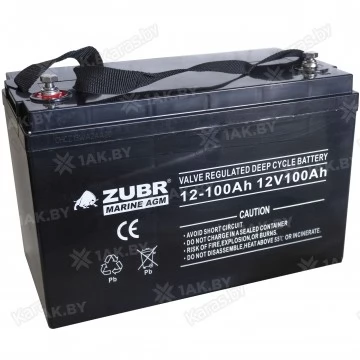 Аккумулятор лодочный тяговый Zubr Marine AGM 100 Ah