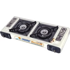 Газовая плита настольная СЛЕДОПЫТ Maximum 2-х конфорочная с переходником PF-GST-DM01