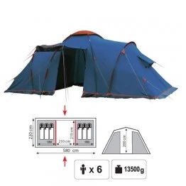 Туристическая палатка Sol Castle 6