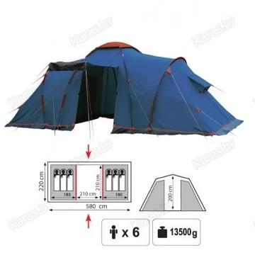 Туристическая палатка Sol Castle 6