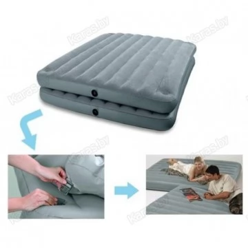 Надувная кровать-матрас Intex 67744 Queen 2-in-1 Bed 203 х 152 х 46