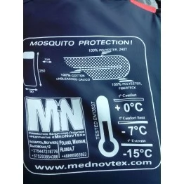 Спальник "MEDNOVTEX" 250x90 с подголовником и москитной защитой (-15С/+0С)