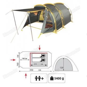 Туристическая 2-х местная палатка TRAMP Octave 2