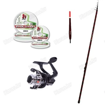 Удочка с кольцами Princess 4 м, углеволокно, тест: 10-30 г , 147гр, комплект (оснащенная)