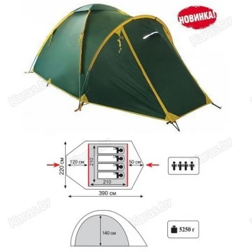 Туристическая 4-ёх местная палатка TRAMP Space 4