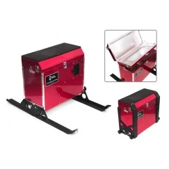 Ящик рыболовный дюралевый двухъярусный на лыжах для зимней рыбалки Akara 42х20х42