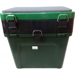 Ящик рыболовный для зимней рыбалки Три Кита зеленый (380*360*240 мм)